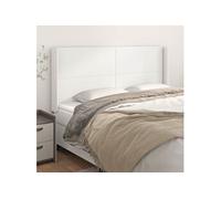 Vidaxl Tête De Lit Avec Oreilles Blanc 203x16x118/128 Cm Similicuir Blanc