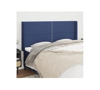 Vidaxl Tête De Lit Avec Oreilles Bleu 203x16x118/128 Cm Tissu Bleu