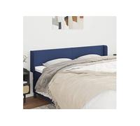 Vidaxl Tête De Lit Avec Oreilles Bleu 203x16x78/88 Cm Tissu Bleu