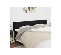 Vidaxl Tête De Lit Avec Oreilles Noir 203x16x78/88 Cm Tissu Noir