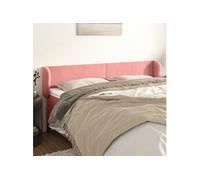 Vidaxl Tête De Lit Avec Oreilles Rose 203x23x78/88 Cm Velours Rose
