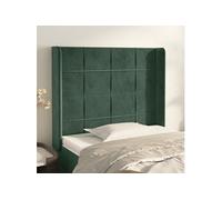 Hoofdbord met randen 83x16x118/128 cm fluweel groen3119613