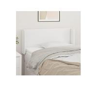 Tête de Lit avec Oreilles Meuble de Chambre à Coucher Accessoire de Lit Simple Tête de Cadre de Lit Intérieur Blanc 83x16x78/88 cm Similicuir