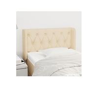 Tête de Lit avec Oreilles Noir 147x16x118/128cm Tissu Meuble de Chambre vidaXL