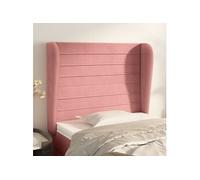 vidaXL Tête de lit avec oreilles Rose 83x23x118/128 cm Velours