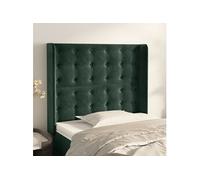 Hoofdbord met randen 93x16x118/128 cm fluweel donkergroen3120053