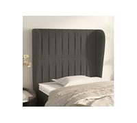 Hoofdbord met randen 93x23x118/128 cm fluweel donkergrijs3118231