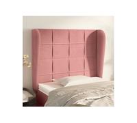 Hoofdbord met randen 93x23x118/128 cm fluweel roze3117997