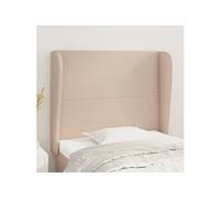 vidaXL Hoofdbord met randen 93x23x118/128 cm kunstleer cappuccinokleur3117759 Marron G