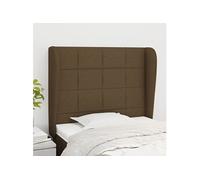 Vidaxl Tête De Lit Avec Oreilles Marron Foncé 93x23x118/128 Cm Tissu Marron