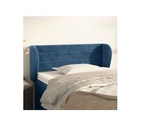 Vidaxl Tête De Lit Avec Oreilles Bleu Foncé 93x23x78/88 Cm Velours Bleu