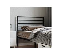 vidaXL Tête de Lit Métal, Accessoire de Lit, Tête de Cadre de Lit Simple, Meuble de Chambre à Coucher Maison Intérieur, Noir 75 cm
