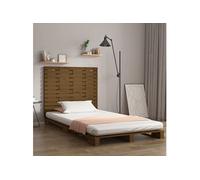 vidaXL Tête de Lit Murale, Panneau de Lit, Accessoire de Lit, Meuble de Chambre à Coucher Intérieur, Marron Miel 106x3x91,5 cm Bois Massif de Pin Marron