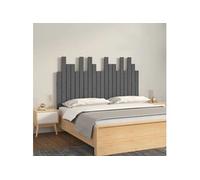 vidaXL Hoofdbord wandmontage 127,5x3x80 cm massief grenenhout grijs824790 Gris G