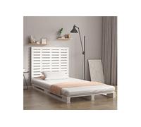 vidaXL Tête de Lit Murale, Panneau de Lit, Accessoire de Lit, Meuble de Chambre à Coucher Intérieur, Blanc 141x3x91,5 cm Bois Massif de Pin Blanc