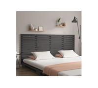 Hoofdbord wandmontage 166x3x91,5 cm massief grenenhout grijs824700