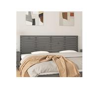 Hoofdbord wandmontage 206x3x63 cm massief grenenhout grijs824720