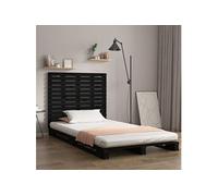 vidaXL Hoofdbord wandmontage 81x3x91,5 cm massief grenenhout zwart824697 Noir G