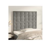 Hoofdborden 2 st 100 x 5 x 78/88 cm fluweel lichtgrijs3116808