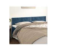 Hoofdborden 2 st 100x5x78/88 cm fluweel donkerblauw346002