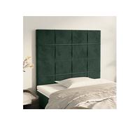 vidaXL 2X Têtes de Lit Meubles de Chambre à Coucher Accessoires de Lit Simple Têtes de Cadre de Lit Intérieur Vert Foncé 100x5x78/88 cm Velours