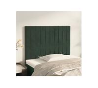vidaXL Tête de Lit Meubles de Chambre à Coucher Accessoires de Lit Simple Têtes de Cadre de Lit Intérieur Vert Foncé 100x5x118/128 cm Velours