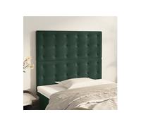 Hoofdborden 2 st 100x5x78/88 cm fluweel donkergroen3116811