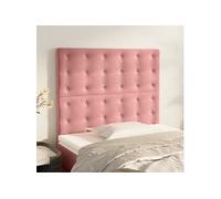 Hoofdborden 2 st 100x5x78/88 cm fluweel roze3116813