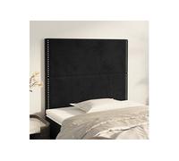 Hoofdborden 2 st 100x5x78/88 cm fluweel zwart3116236