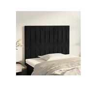 Hoofdborden 2 st 100x5x78/88 cm fluweel zwart3116614