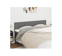 Hoofdborden 2 st 100x5x78/88 cm stof donkergrijs346089