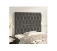 Vidaxl Têtes De Lit 2 Pcs Gris Foncé 100x7x78/88 Cm Velours Gris