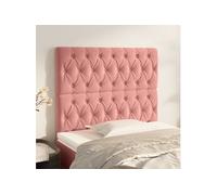 Hoofdborden 2 st 100x7x78/88 cm fluweel roze3116715