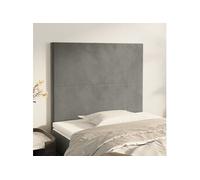 Hoofdborden 2 st 80x5x78/88 cm fluweel lichtgrijs3116082