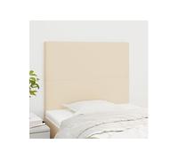 vidaXL 2X Têtes de Lit Meubles de Chambre à Coucher Accessoires de Lit Simple Têtes de Cadre de Lit Intérieur Crème 80x5x78/88 cm Tissu