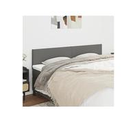 vidaXL Têtes de lit – Lot de 2 – Tissu gris foncé intérieur – 80x5x78/88 cm