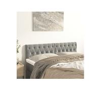 vidaXL Tête de lit 346362 Gris clair Velours 160x7x78/88 cm