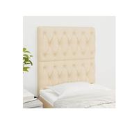vidaXL Têtes de lit 2 pcs Crème 80x7x78/88 cm Tissu