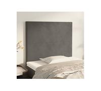 Hoofdborden 2 st 90x5x78/88 cm fluweel donkergrijs3116089