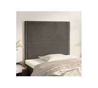 Têtes de Lit Gris Foncé 200x5x78/88 cm Velours Meubles de Chambre vidaXL
