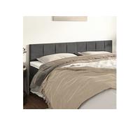vidaXL 2X Têtes de Lit Meubles de Chambre à Coucher Accessoires de Lit Simple Têtes de Cadre de Lit Intérieur Gris Foncé 90x5x78/88 cm Velours