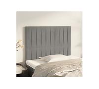 Hoofdborden 2 st 90x5x78/88 cm fluweel lichtgrijs3116606