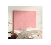 Hoofdborden 2 st 90x5x78/88 cm fluweel roze3116093