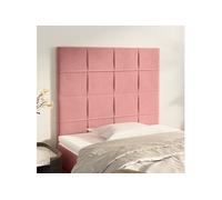 vidaXL 2 x Têtes de Lit Meubles de Chambre à Coucher Accessoires de Lit Simple Têtes de Cadre de Lit Intérieur Rose 90x5x78/88 cm Velours