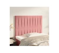Hoofdborden 2 st 90x5x78/88 cm fluweel roze3116611