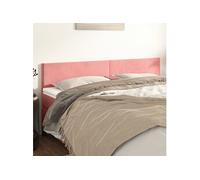 vidaXL 2 x Têtes de Lit Meubles de Chambre à Coucher Accessoires de Lit Simple Têtes de Cadre de Lit Intérieur Rose 90x5x78/88 cm Velours