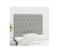 vidaXL Têtes de lit 2 pcs Gris clair 90x7x78-88 cm Tissu3116650