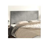 vidaXL Hoofdborden 4 st 100 x 5 x 78/88 cm fluweel lichtgrijs3116118 Gris clair G