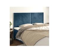 vidaXL Hoofdborden 4 st 100x5x78/88 cm fluweel donkerblauw3116262 Bleu G