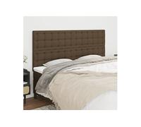 Vidaxl Têtes De Lit 4 Pcs Marron Foncé 100x5x78/88 Cm Tissu Marron